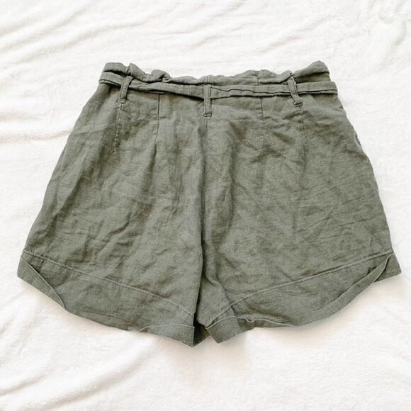 5/$25 Ci Sono light olive green linen blend paperbag high rise flowy shorts - Picture 5 of 8